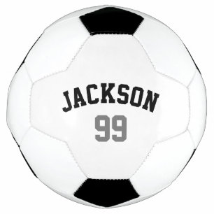Personalisierter Name Zahl Minimalistisches Schwar Fußball