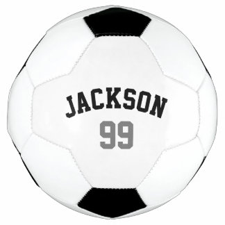 Personalisierter Name Zahl Minimalistisches Schwar Fußball