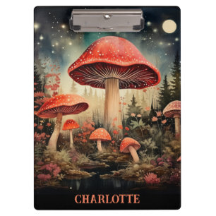 Personalisierter Name Zaubermagie Mushroom Klemmbrett
