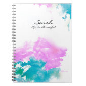 Personalisierter Name, Zitat, Wasserfarbe Notizblock (Vorderseite)