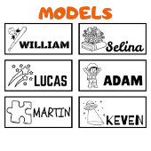 Personalisierter Name zur Identifizierung des Schu Permastempel