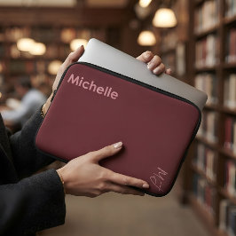 Personalisierter Name Zurück zur Schule Burgunderr Laptopschutzhülle
