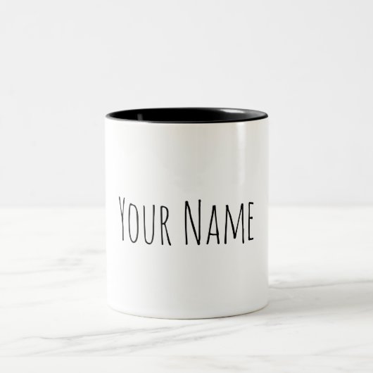 Personalisierter Name Zweifarbige Tasse (Mittel)