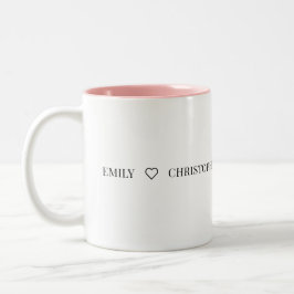 Personalisierter Name Zweifarbige Tasse – Minimale