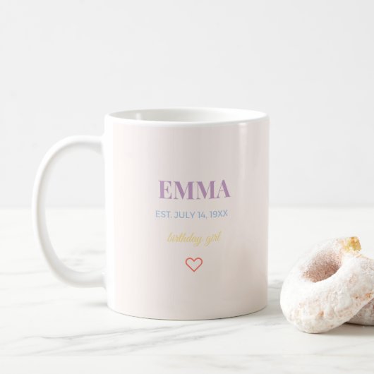 Personalisierter Namens Geburtstags Kaffeebecher Kaffeetasse (Mit Donut)