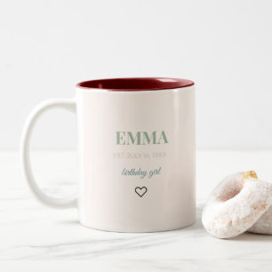 Personalisierter Namens Geburtstags Kaffeebecher   Zweifarbige Tasse