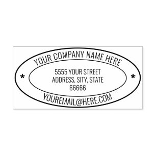 Personalisierter Namens-Info-Adresse-Oval-Stempel  Gummistempel