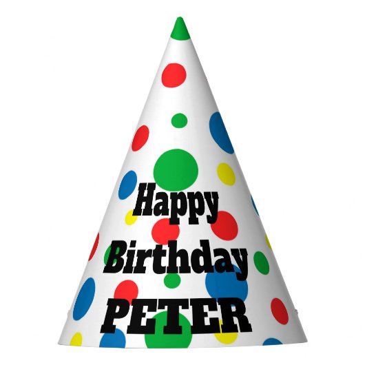 Personalisierter Namensalles- Gute zum Partyhütchen (Vorderseite)