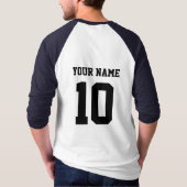 Personalisierter Namensbaseball Jersey T-Shirt (Rückseite)