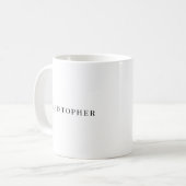 Personalisierter Namensbecher | Minimaler benutzer Kaffeetasse (Vorderseite Links)