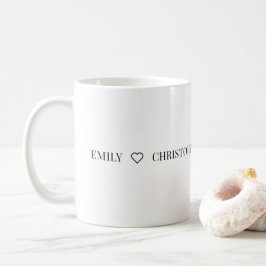 Personalisierter Namensbecher – Minimales Valentin Kaffeetasse