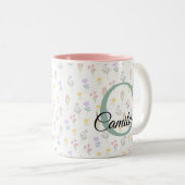 Personalisierter Namensbecher mit Initiale Zweifarbige Tasse (VorderseiteRechts)