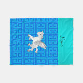 Personalisierter Namensblauer griechischer Fleecedecke (Vorderseite (Horizontal))