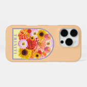 Personalisierter Namensbogen Floral iPhone Hülle (Rückseite (Horizontal))