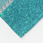 Personalisierter Namensdelphintürkis-Glitter Fleecedecke (Ecke)