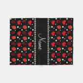 Personalisierter NamenserdbeerBlumen-Wirbel Fleecedecke (Vorderseite (Horizontal))