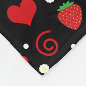 Personalisierter NamenserdbeerBlumen-Wirbel Fleecedecke (Ecke)