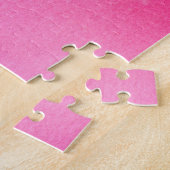 Personalisierter Namensgradient Ombre Rosa Puzzle (Seite)