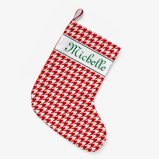 Personalisierter NamensHahnentrittmuster Kleiner Weihnachtsstrumpf (Vorderansicht (hängend))