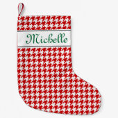 Personalisierter NamensHahnentrittmuster Kleiner Weihnachtsstrumpf (Vorderseite)