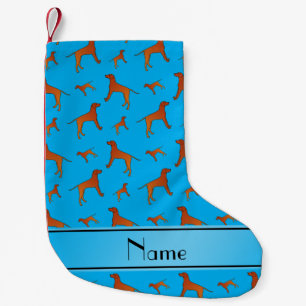 Personalisierter Namenshimmelblau Rhodesian Kleiner Weihnachtsstrumpf