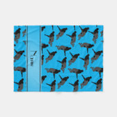 Personalisierter Namenshimmelblau-Wrestling Fleecedecke (Vorderseite (Horizontal))