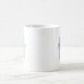 Personalisierter Namensinitial Blau Monogramm Cool Kaffeetasse (Mittel)