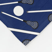 Personalisierter Namensmarineblau Lacrosse Fleecedecke (Ecke)
