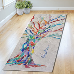Personalisierter Namensmonogramm-Baum des Lebens Yogamatte