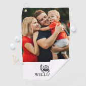 Personalisierter Namensmonogramm-Foto Golfhandtuch (Insitu)