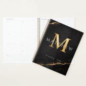 Personalisierter Namensmonogramm Golden Black Plan Planer (Anzeige)