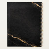 Personalisierter Namensmonogramm Golden Black Plan Planer (Rückseite)