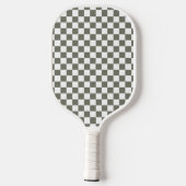 Personalisierter Namensmonogramm Karomuster Pickleball Schläger (Rückseite)