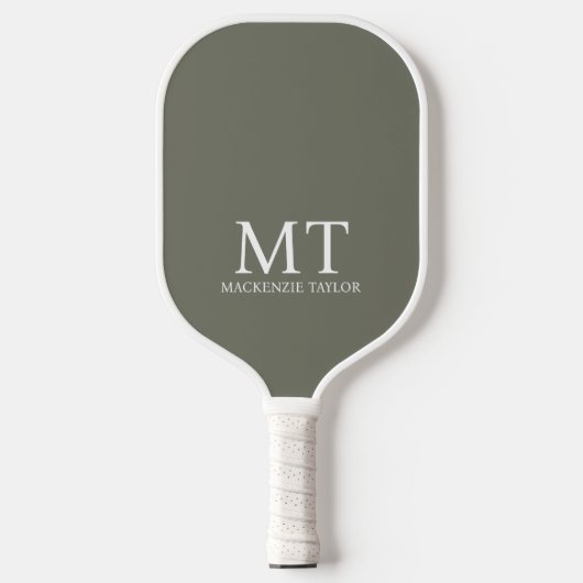 Personalisierter Namensmonogramm Karomuster Pickleball Schläger (Vorderseite)