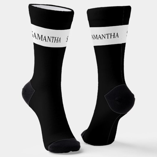 Personalisierter Namensmonogramm Minimalistisch Socken (Gewinkelt)