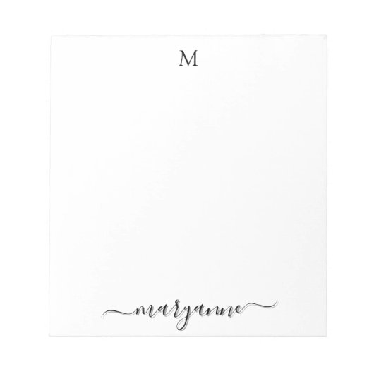 Personalisierter Namensmonogramm Notizblock (Vorderseite)
