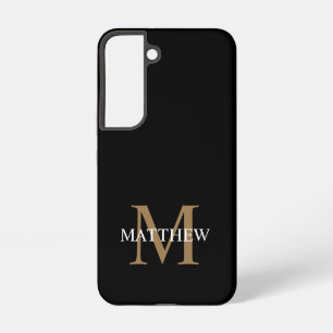 Personalisierter Namensmonogramm Schwarz Samsung Galaxy Hülle