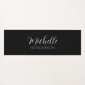Personalisierter Namensmonogramm Schwarz Yogamatte (Vorderseite (Horizontal))