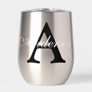 Personalisierter Namensmonogramm Silber Metallisch