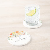 Personalisierter Namensmonogramm-Wasserfarbe Sonni Getränkeuntersetzer (Seite)
