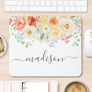 Personalisierter Namensmonogramm-Wasserfarbe Sonni Mousepad