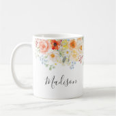 Personalisierter Namensmonogramm-Wasserfarben-Sonn Kaffeetasse (Links)
