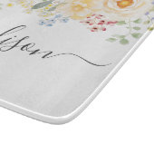 Personalisierter Namensmonogramm-Wasserfarben-Sonn Schneidebrett (Ecke)