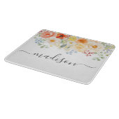 Personalisierter Namensmonogramm-Wasserfarben-Sonn Schneidebrett (Ecke)