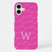 Personalisierter Namensmuster, Einfaches Monogramm iPhone Hülle (Rückseite)