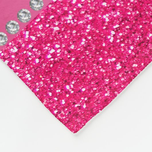 Personalisierter Namenspenguinrosa-Glitter Fleecedecke (Ecke)