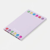 Personalisierter Namensregenbogen farbige Post-it Klebezettel (angewinkelt)