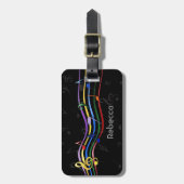 Personalisierter Namensregenbogen farbiger Gepäckanhänger (Vorderseite vertikal)