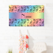 Personalisierter Namensregenbogen-Musiknoten Banner (Insitu)