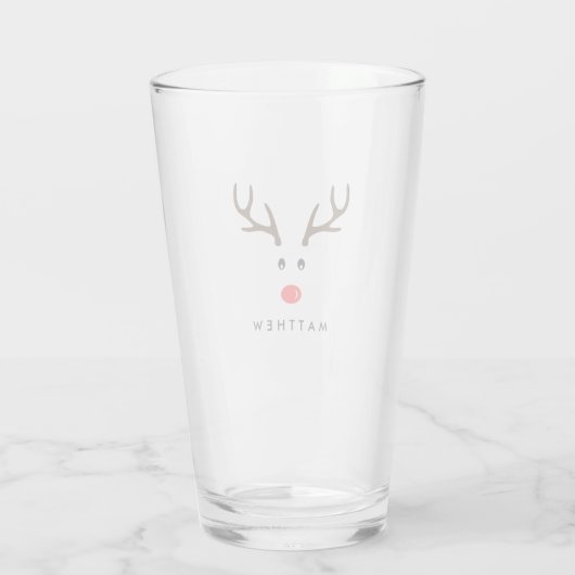 Personalisierter Namensren-Weihnachtsfeiertag Glas (Rückseite)